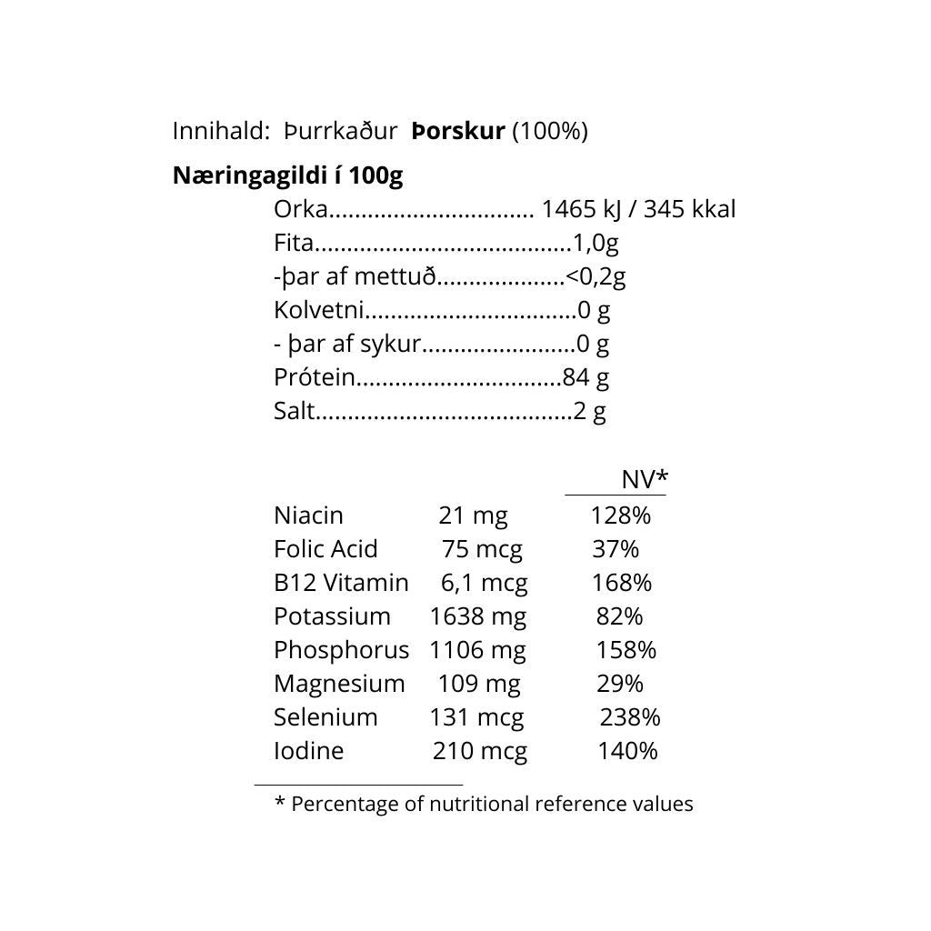 Gullfiskur Þorskur / Bitafiskur (100 gr.)